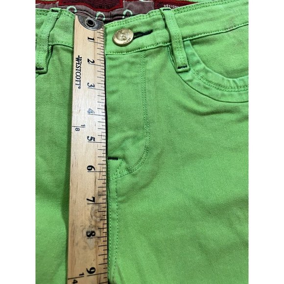 Maxime Cossoguy Jeans‎ Womens 28 Green Denim Pocketed Belted Zip Ladies 28x34 - Picture 11 of 14